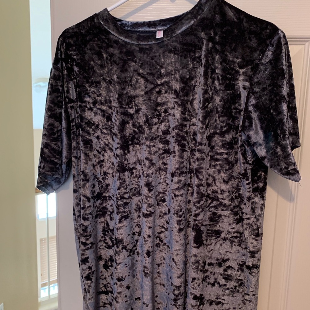 Crushed velvet grey t-shirt from target